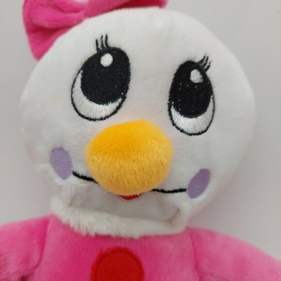 Kellytoy Girl Snowman Pink Jacket Mittens Bow Plush Stuffed Animal 12" Stuffed - Picture 2 of 9